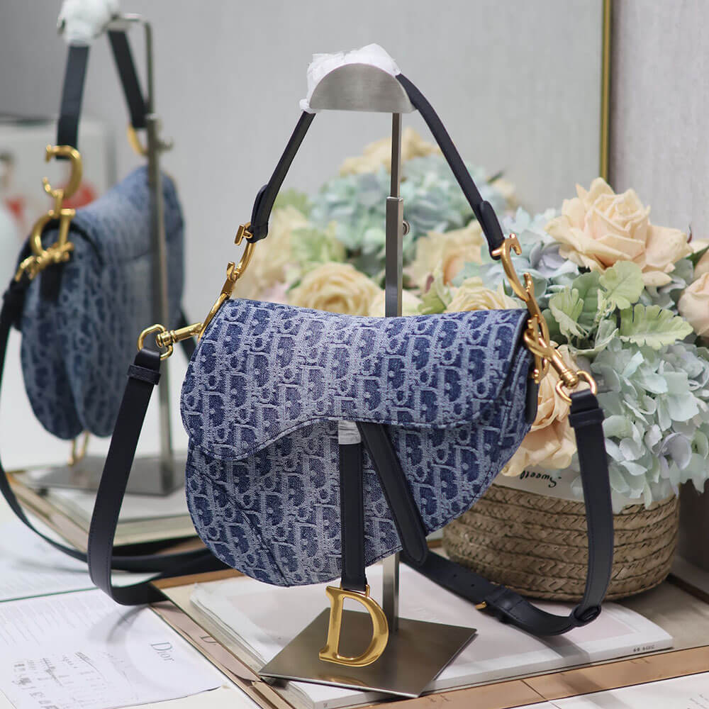 DIOR Saddle Bag with Strap Blue