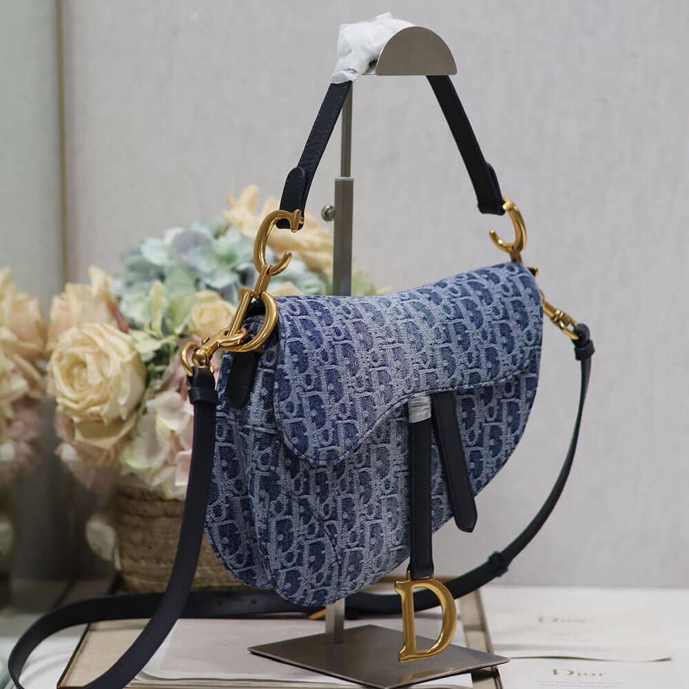 DIOR Saddle Bag with Strap Blue