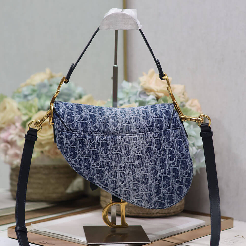 DIOR Saddle Bag with Strap Blue